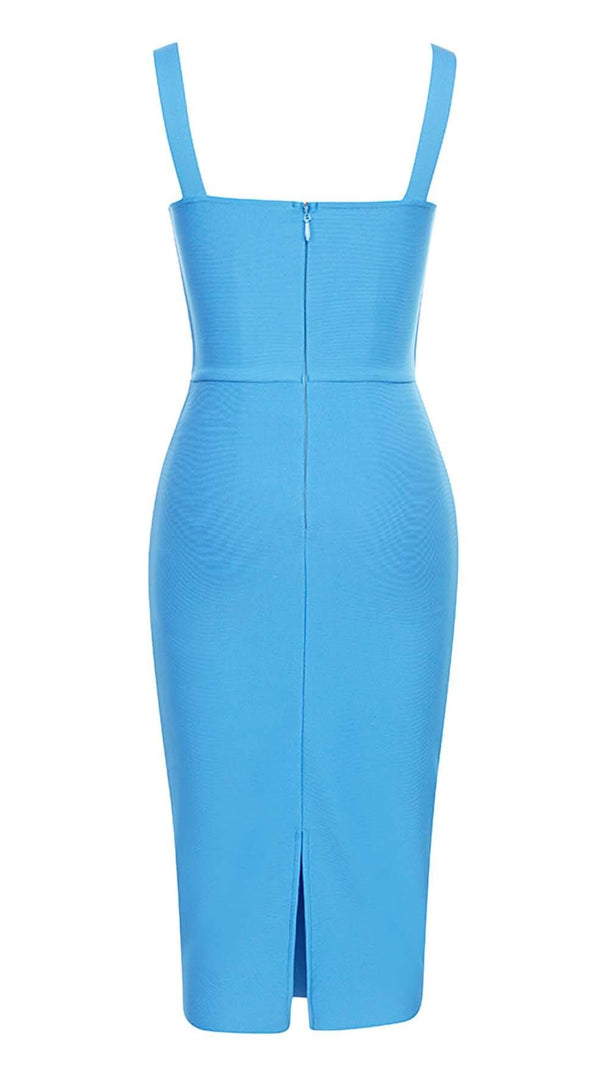 AIIZIE STRAPPY CORSET MIDI DRESS IN SPARKLING OCEAN - product image