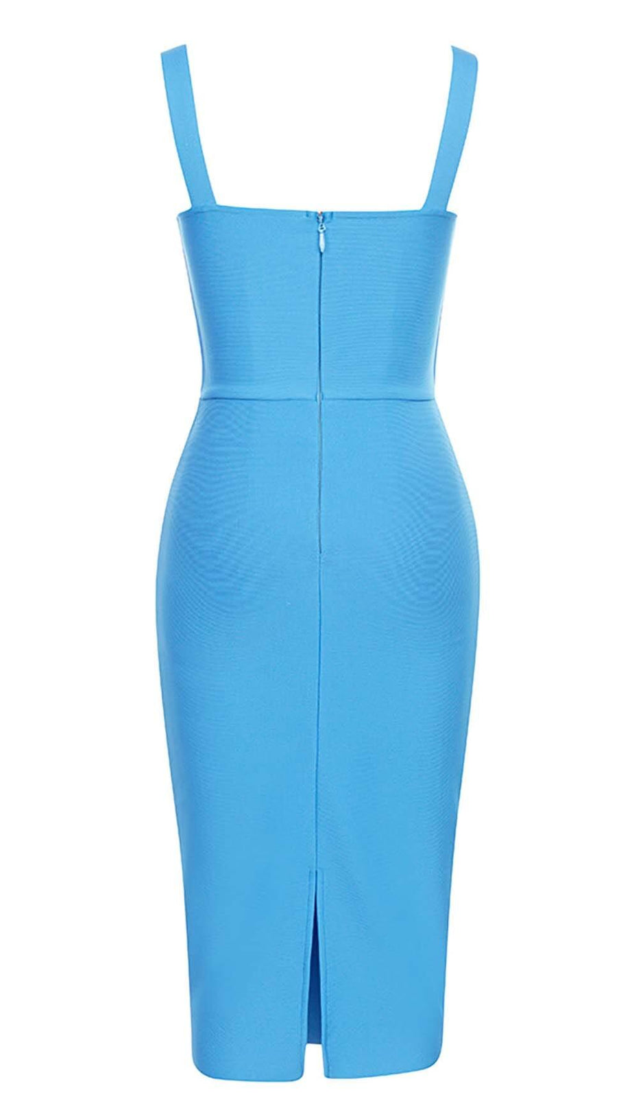 STRAPPY CORSET MIDI DRESS IN SPARKLING OCEAN