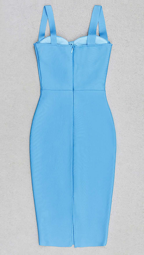 AIIZIE STRAPPY CORSET MIDI DRESS IN SPARKLING OCEAN - product image