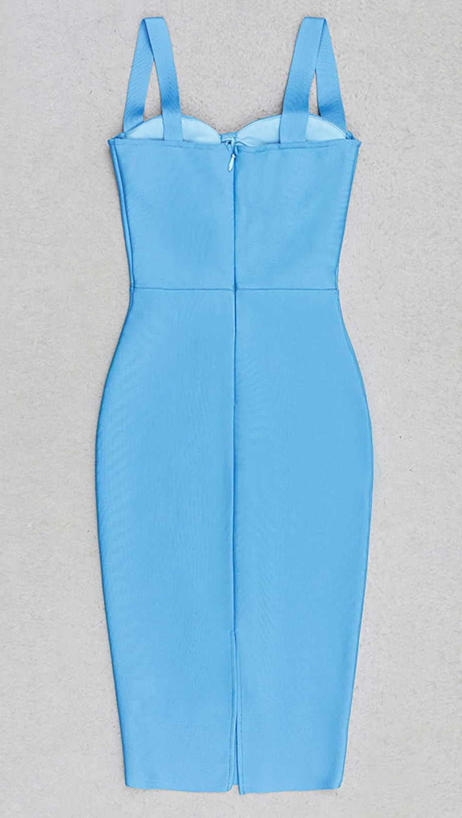 STRAPPY CORSET MIDI DRESS IN SPARKLING OCEAN