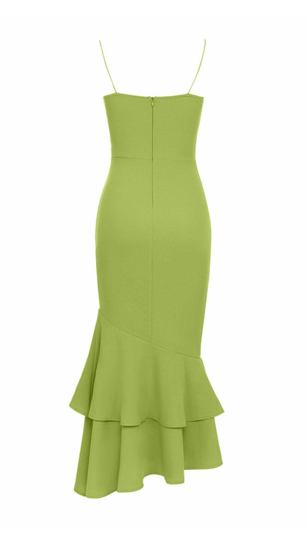 AIIZIE STRAPPY FISHTAIL MAXI DRESS IN GREEN - product image