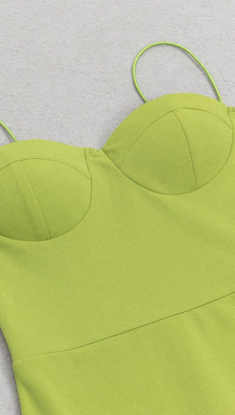 STRAPPY FISHTAIL MAXI DRESS IN GREEN