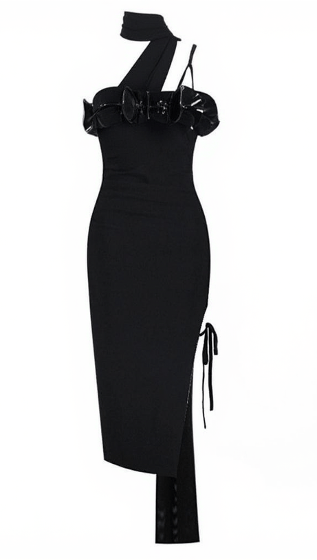 Bunga Neckholder-Bandagekleid mit Blumenmuster