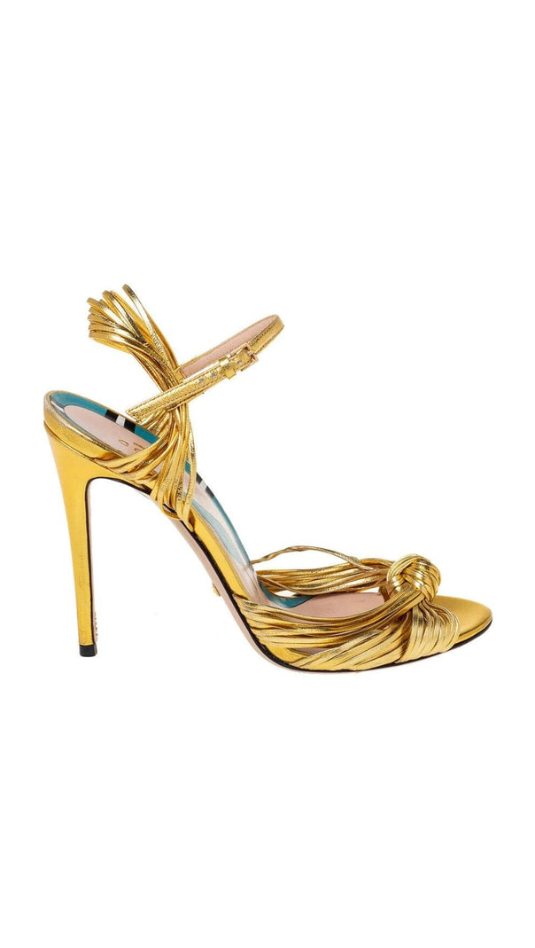 AIIZIE STRAPPY HEEL SANDALS IN GOLD - product image