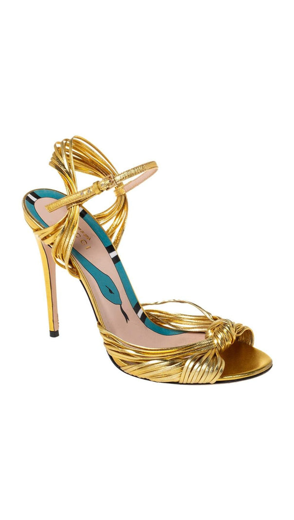 AIIZIE STRAPPY HEEL SANDALS IN GOLD - product image