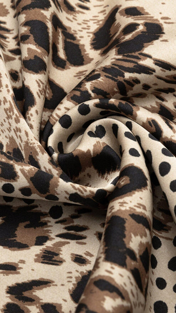AIIZIE STRAPPY LEOPARD PRINT JUMPSUIT IN BROWN - product image