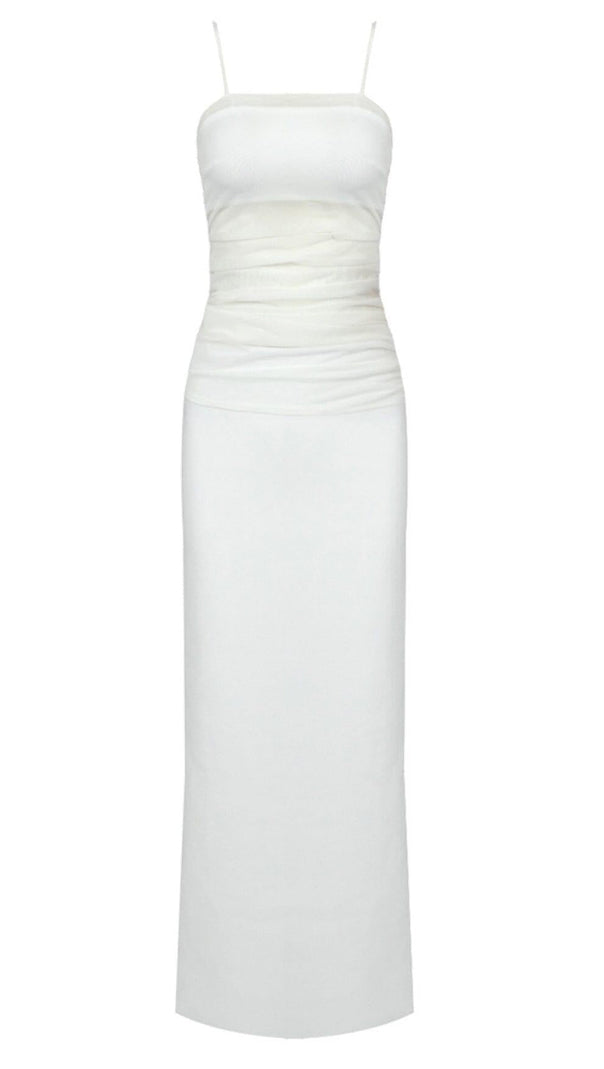 AIIZIE STRAPPY MESH MAXI DRESS IN WHITE - product image