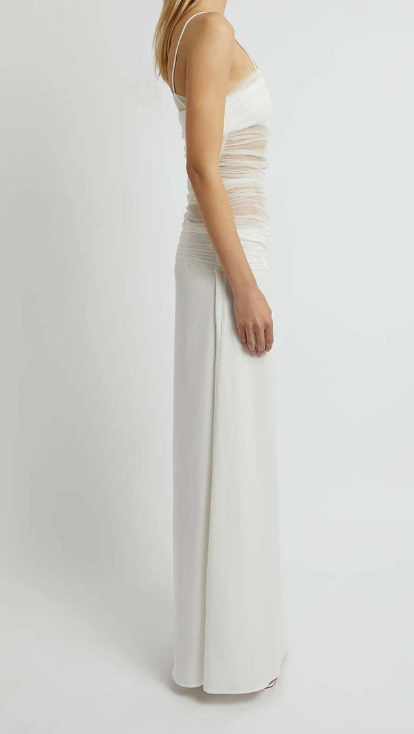 AIIZIE STRAPPY MESH MAXI DRESS IN WHITE - product image