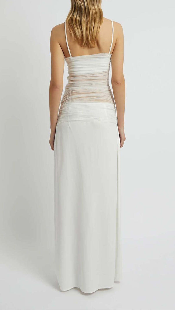AIIZIE STRAPPY MESH MAXI DRESS IN WHITE - product image