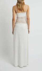 STRAPPY MESH MAXI DRESS IN WHITE