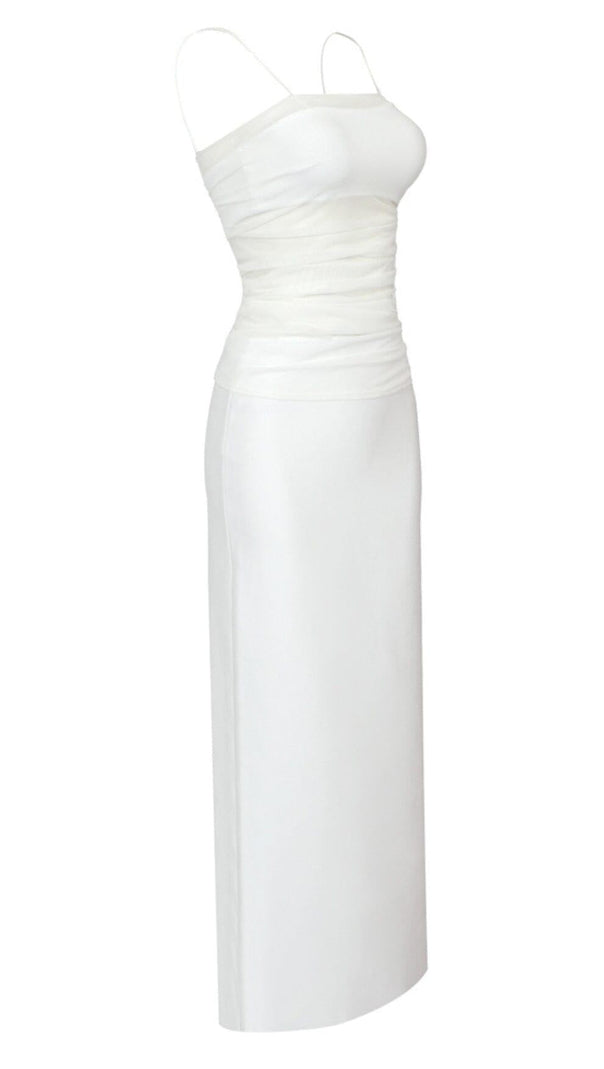 AIIZIE STRAPPY MESH MAXI DRESS IN WHITE - product image