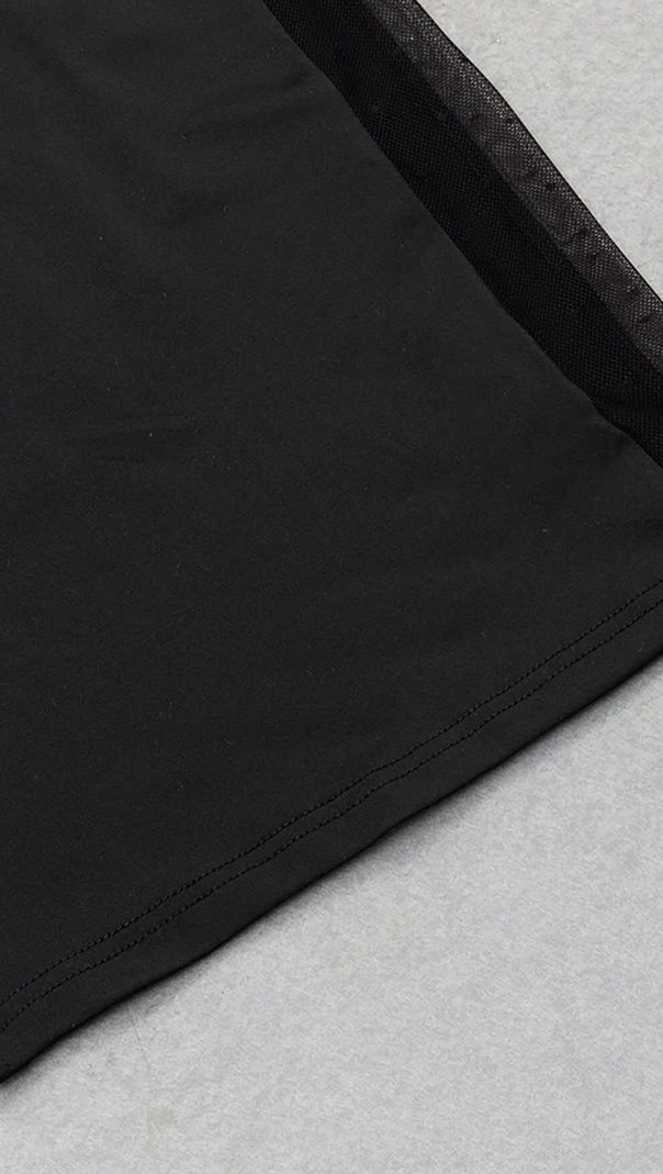 AIIZIE STRAPPY MESH MIDI DRESS IN BLACK - product image