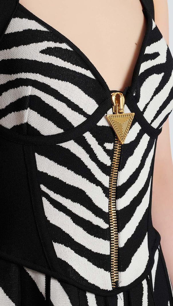 AIIZIE STRIPE STRAPPY MINI DRESS IN BLACK - product image