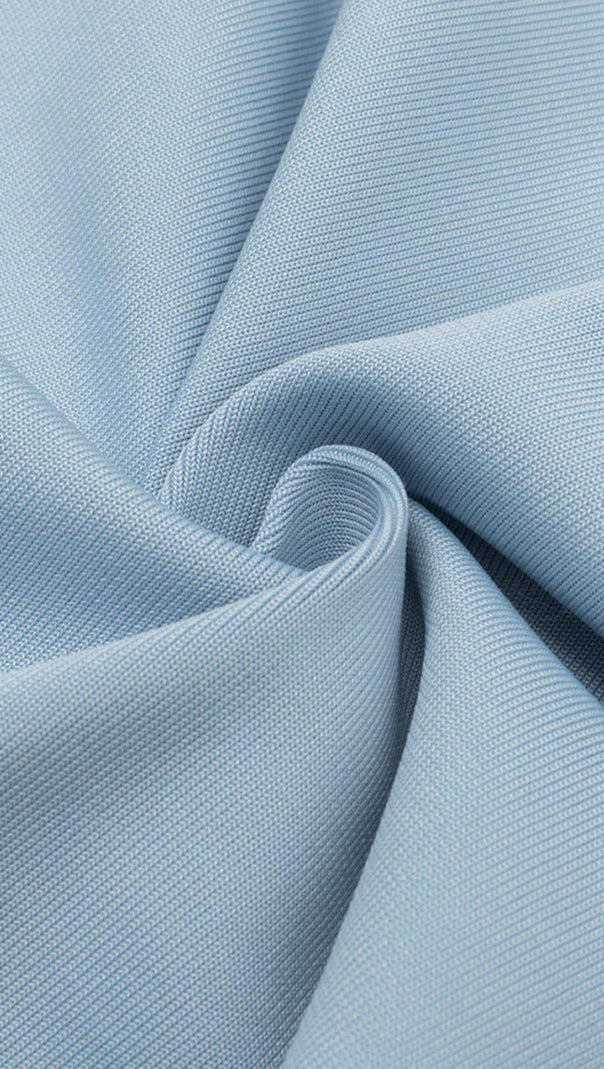 AIIZIE TASSEL BANDAGE MIDI DRESS IN LIGHT BLUE - product image