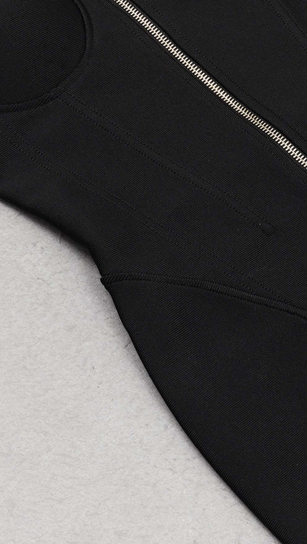ABITO MIDI CON BENDAGGIO E NAPPA NERO