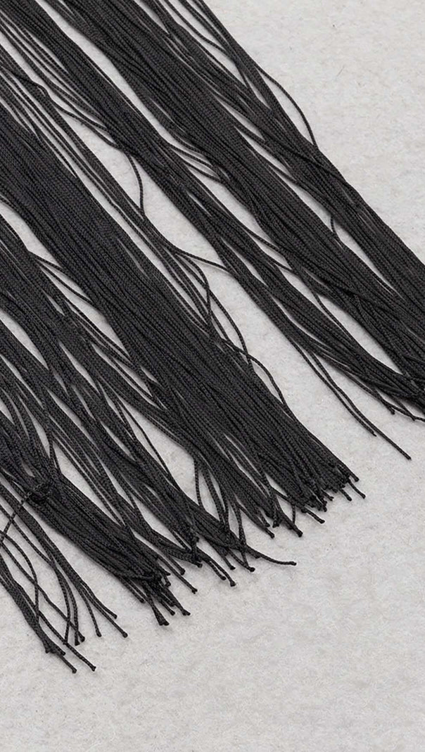 ABITO MIDI CON BENDAGGIO E NAPPA NERO