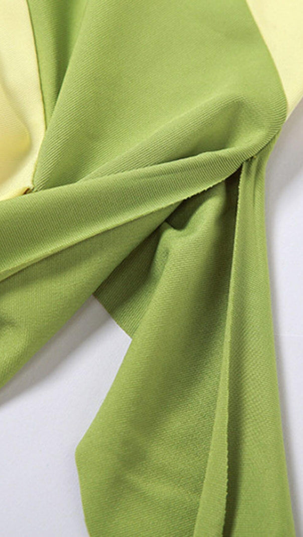 AIIZIE TASSEL IRREGULAR TWO-PIECE DRESS IN MOSS GREEN - product image