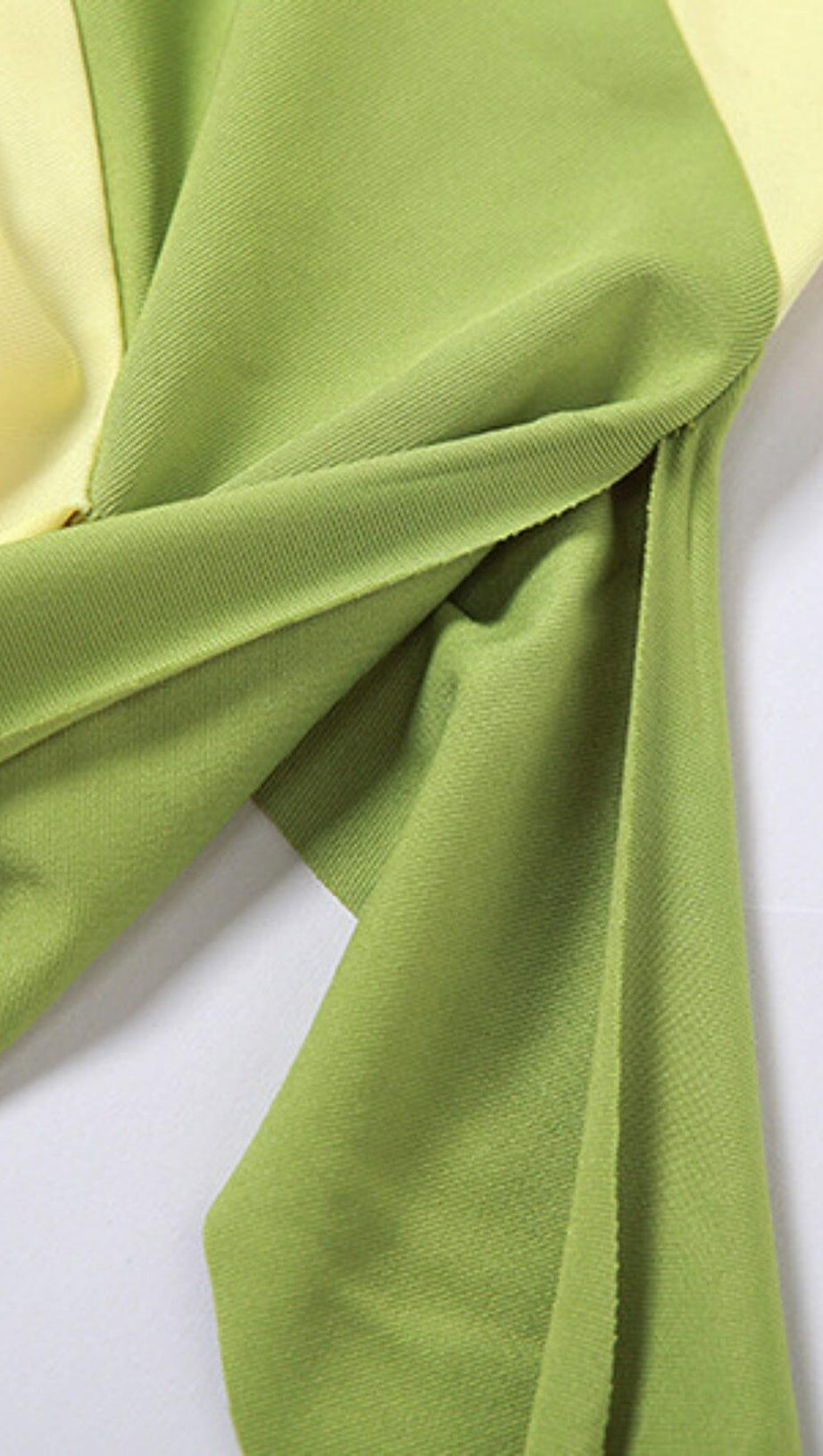 TASSEL IRREGULAR TWO-PIECE DRESS IN MOSS GREEN