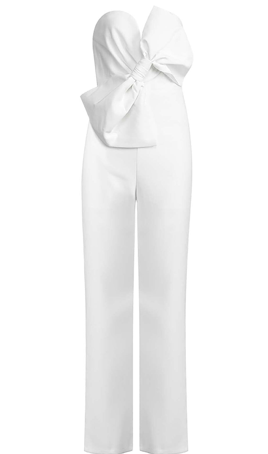 TWISTED BOW SILK FAILLE JUMPSUIT