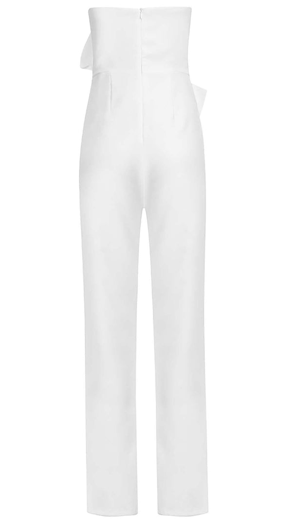 AIIZIE TWISTED BOW SILK FAILLE JUMPSUIT - product image