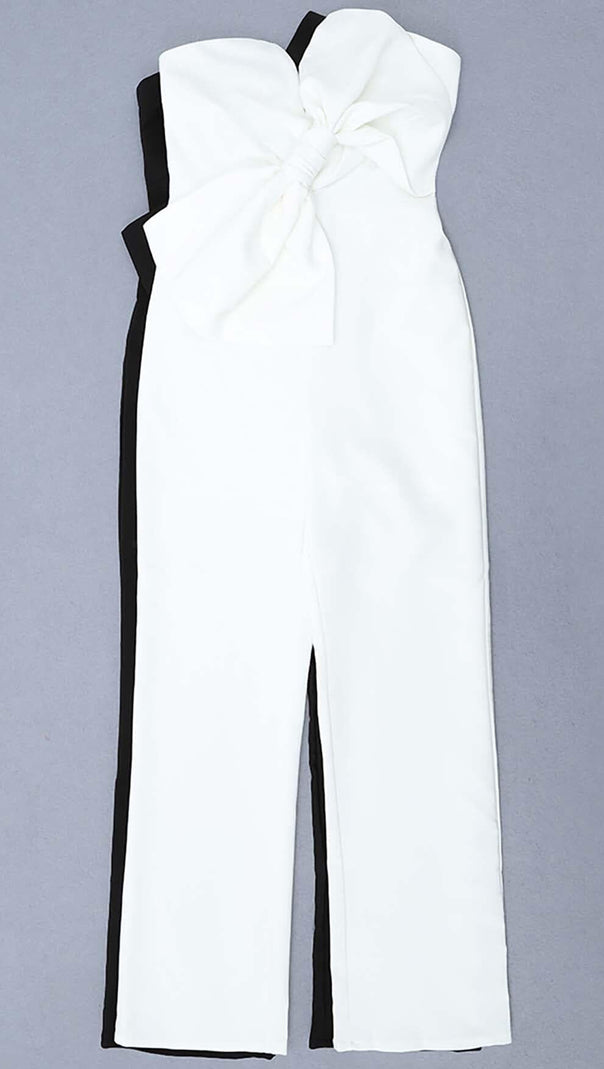 AIIZIE TWISTED BOW SILK FAILLE JUMPSUIT - product image