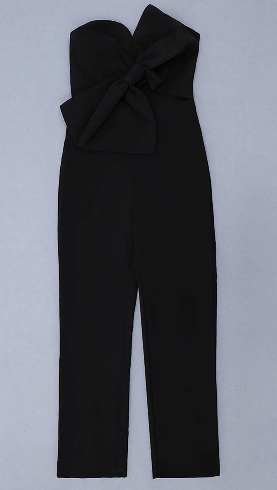 TWISTED BOW SILK FAILLE JUMPSUIT