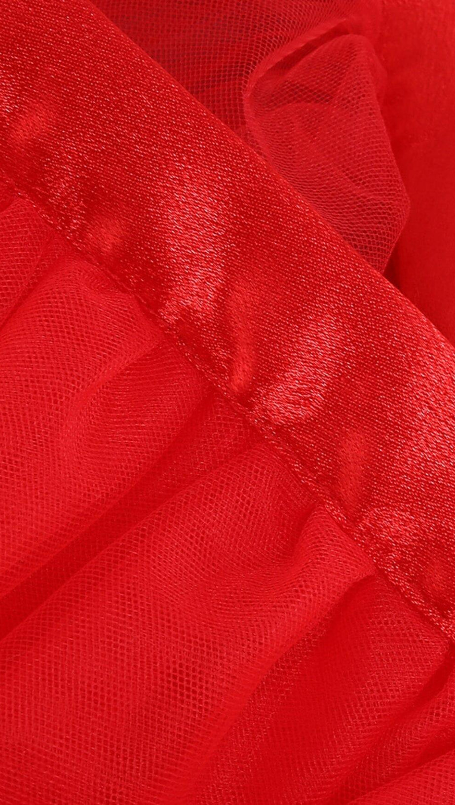 V-NECK NET MIDI DRESS IN  MAHOGANY