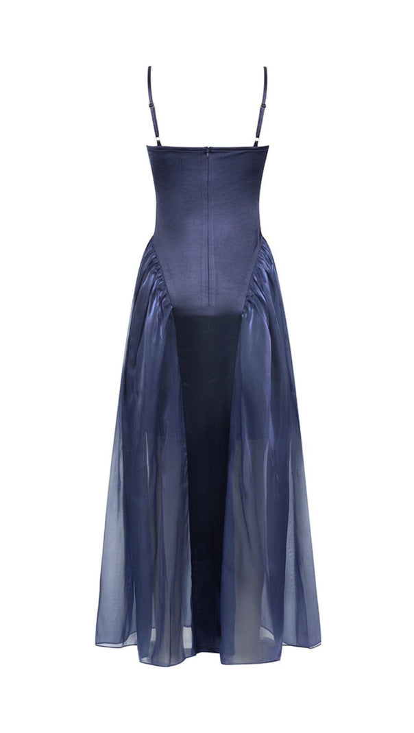 AIIZIE WAIST-TIGHTENING MESH MAXI DRESS IN ROYAL BLUE - product image