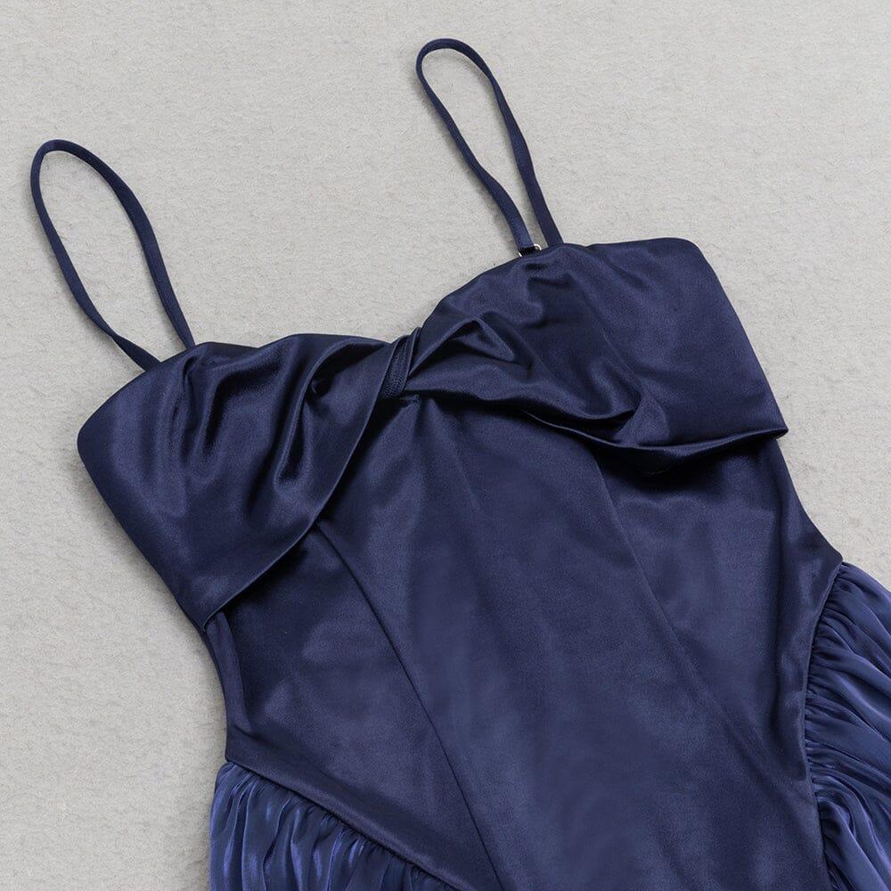 AIIZIE WAIST-TIGHTENING MESH MAXI DRESS IN ROYAL BLUE - product image