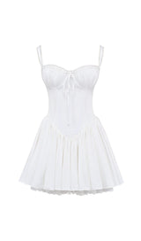 WHITE LACE CORSET MINI DRESS