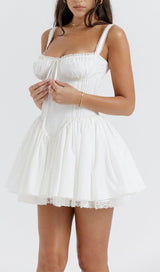 WHITE LACE CORSET MINI DRESS