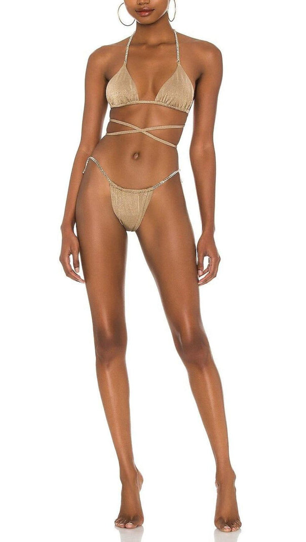 AIIZIE CROSS STRAP CHAIN BIKINI SUIT - product image