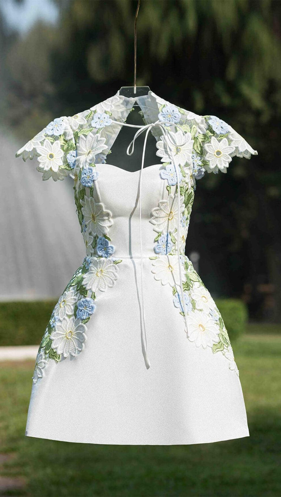 A-LINE SHORT SLEEVED TAFFETA MINI DRESS