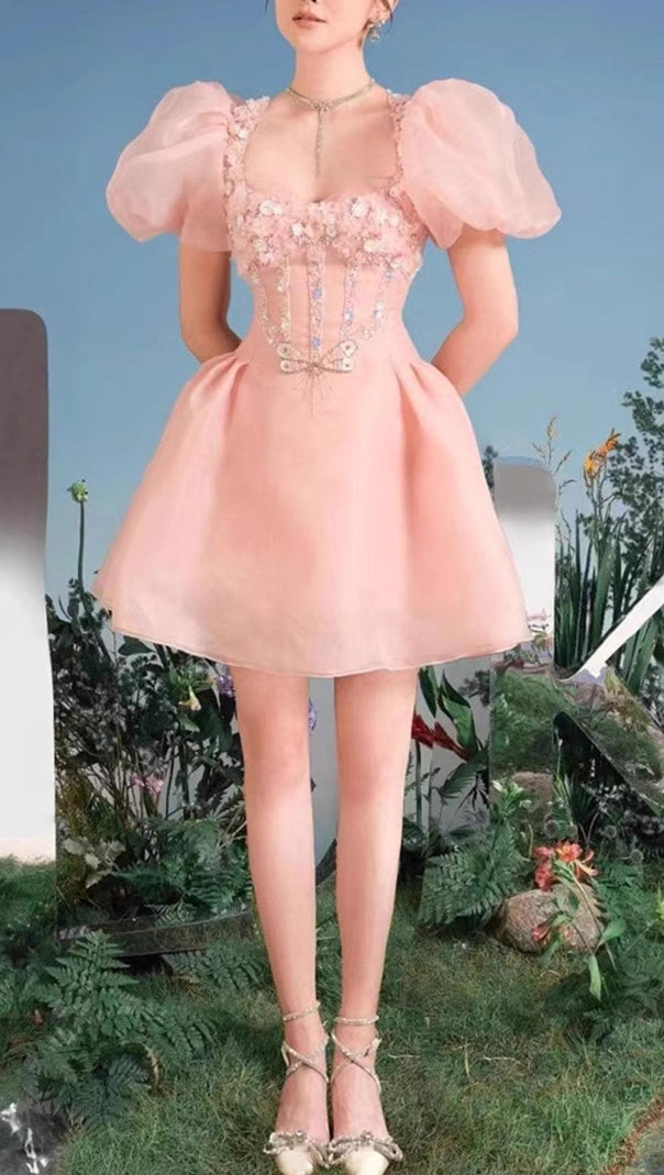 AIIZIE THREE-DIMENSIONAL FLOWER EMBROIDERY MINI DRESS - product image