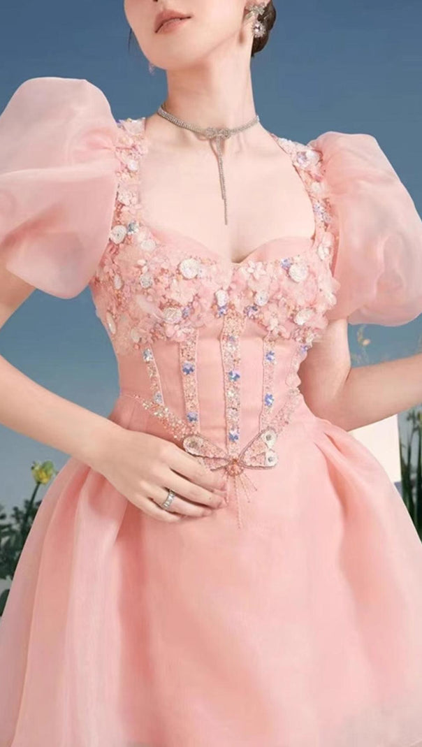 AIIZIE THREE-DIMENSIONAL FLOWER EMBROIDERY MINI DRESS - product image