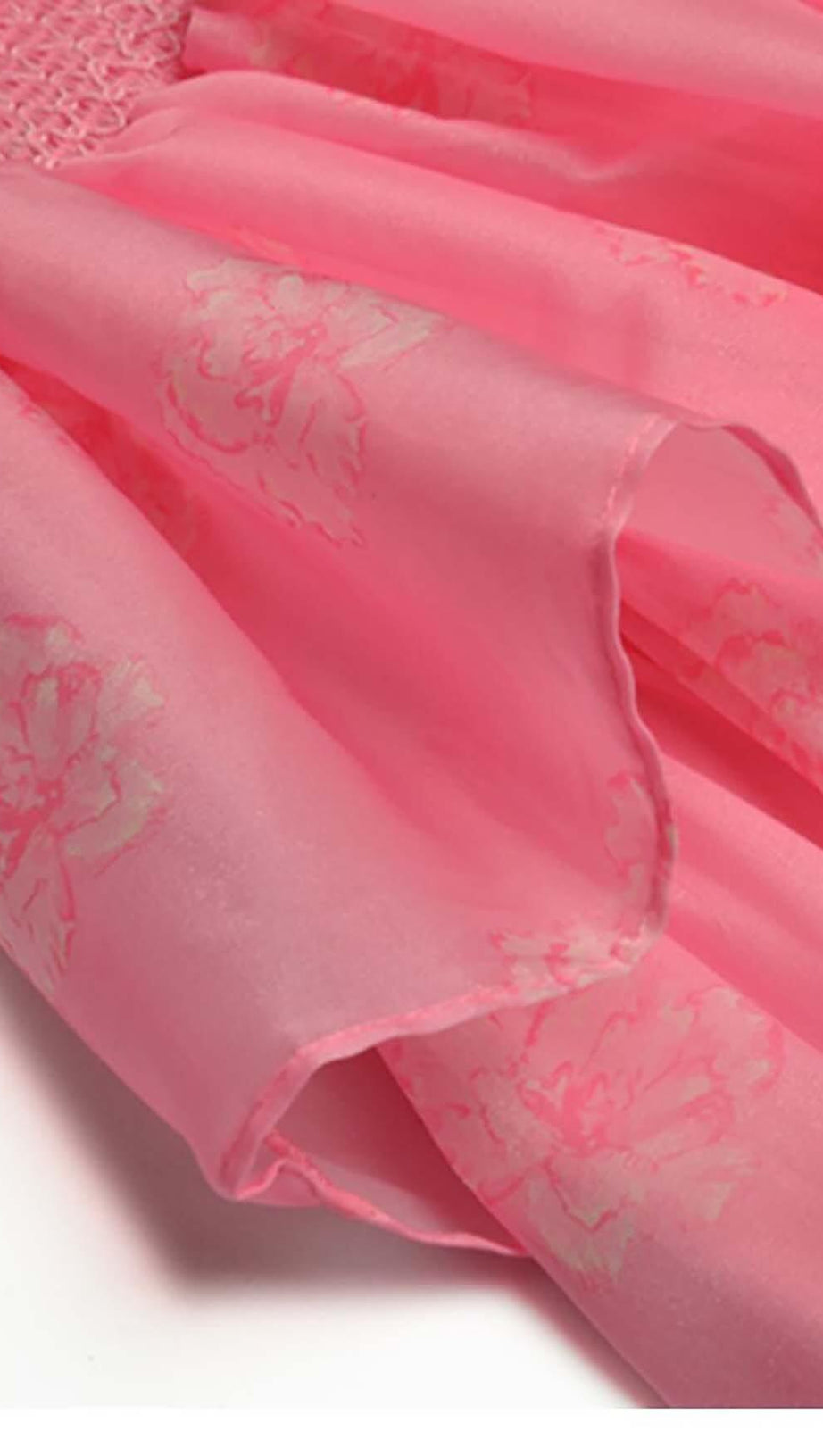 PUFF SLEEVE TIERED MIDI DRESS IN PINK