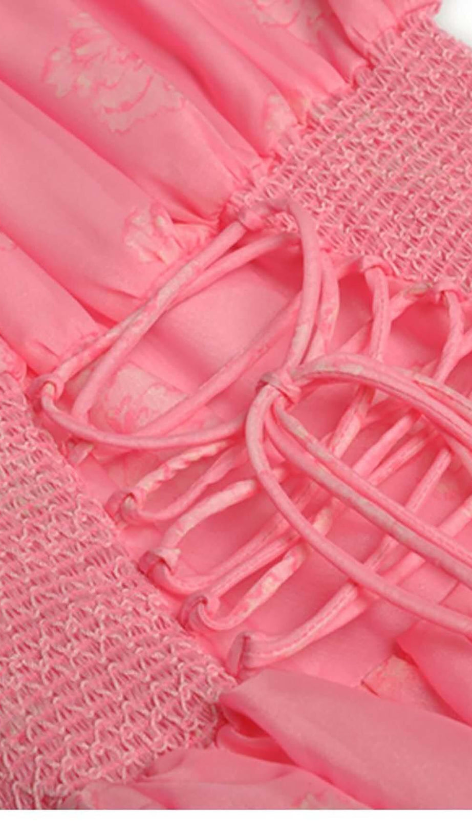 PUFF SLEEVE TIERED MIDI DRESS IN PINK