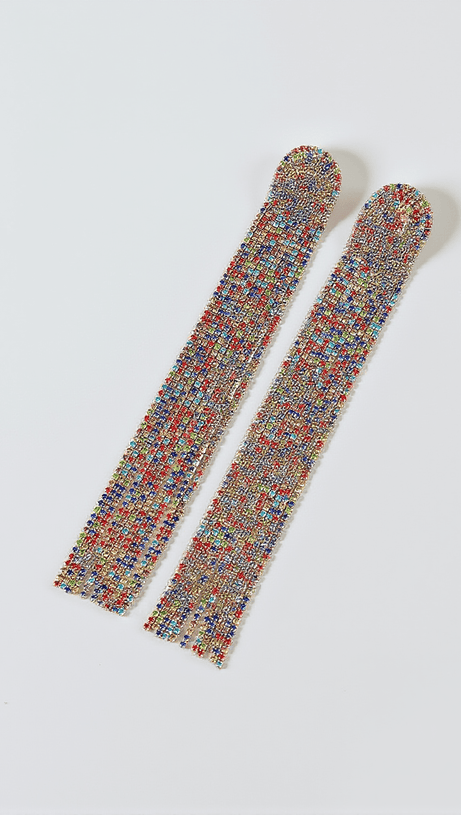 NOLA MULTI DIAMANTE TASSEL EARRINGS