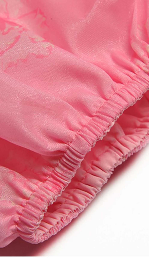 AIIZIE PUFF SLEEVE TIERED MIDI DRESS IN PINK - product image