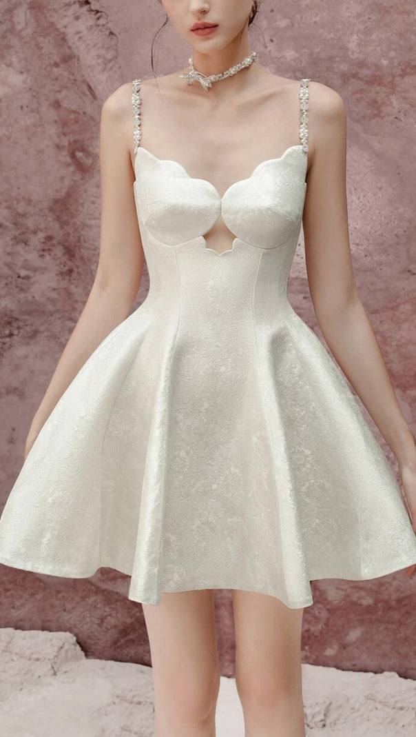AIIZIE FLARE CHEST CUP JACQUARD MINI DRESS - product image