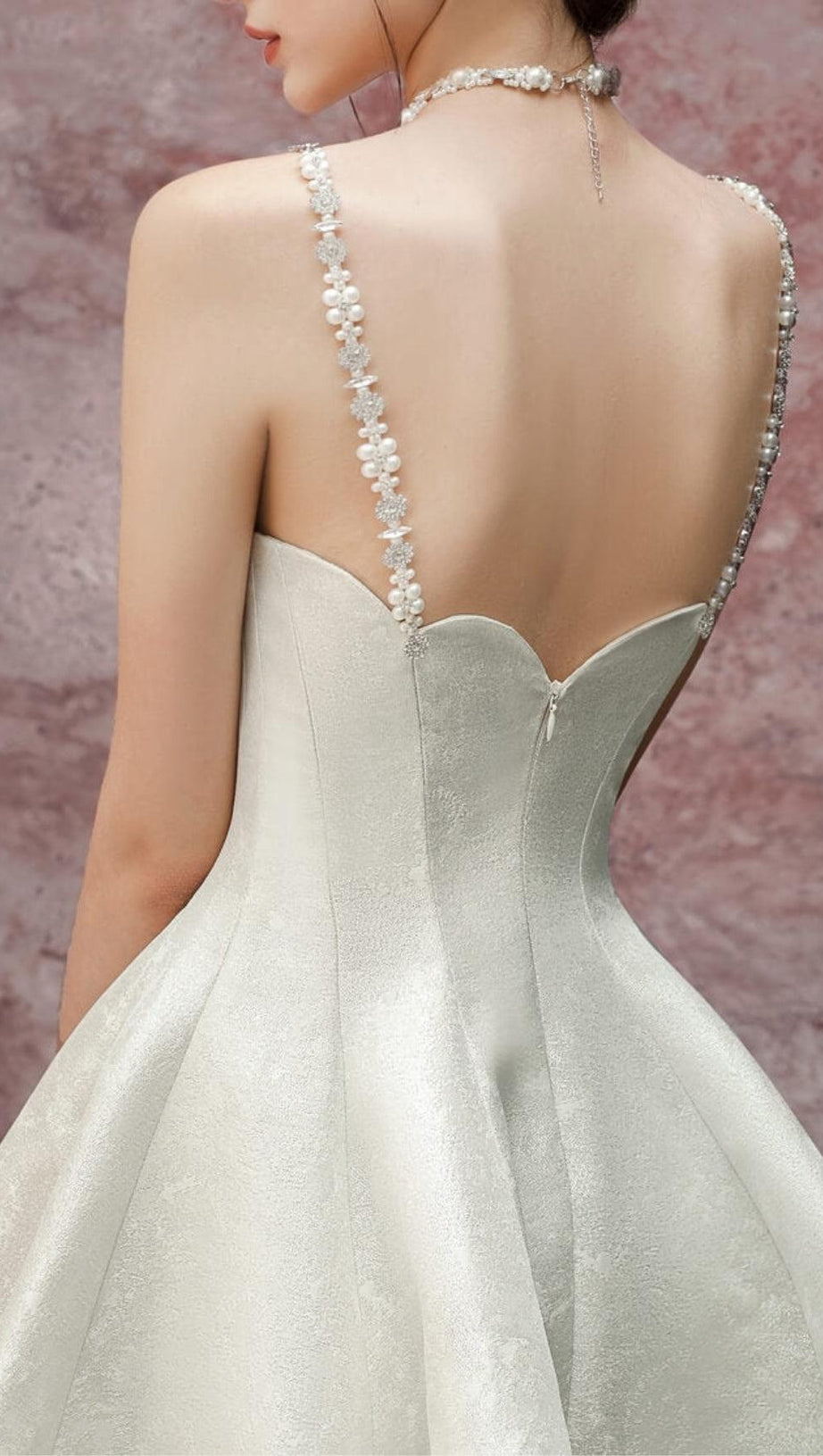 FLARE CHEST CUP JACQUARD MINI DRESS