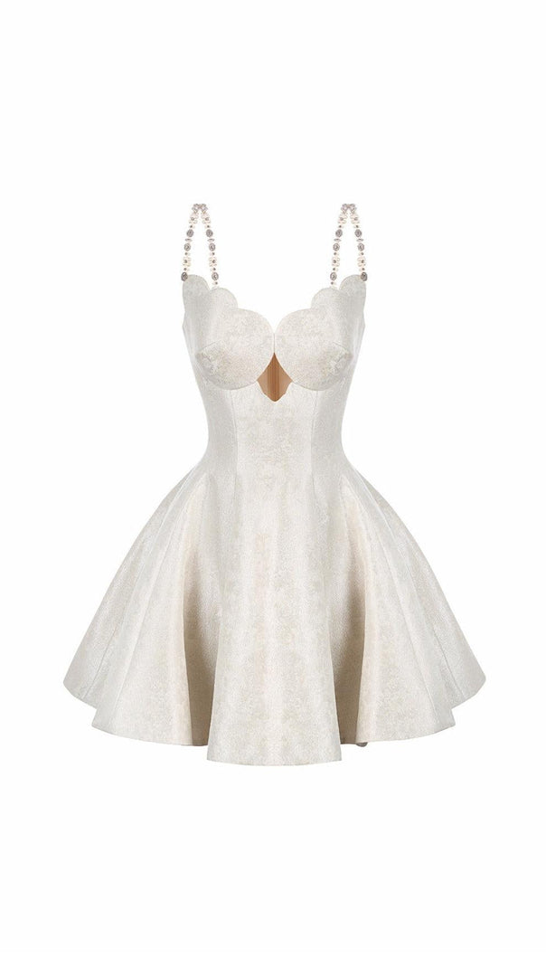 AIIZIE FLARE CHEST CUP JACQUARD MINI DRESS - product image