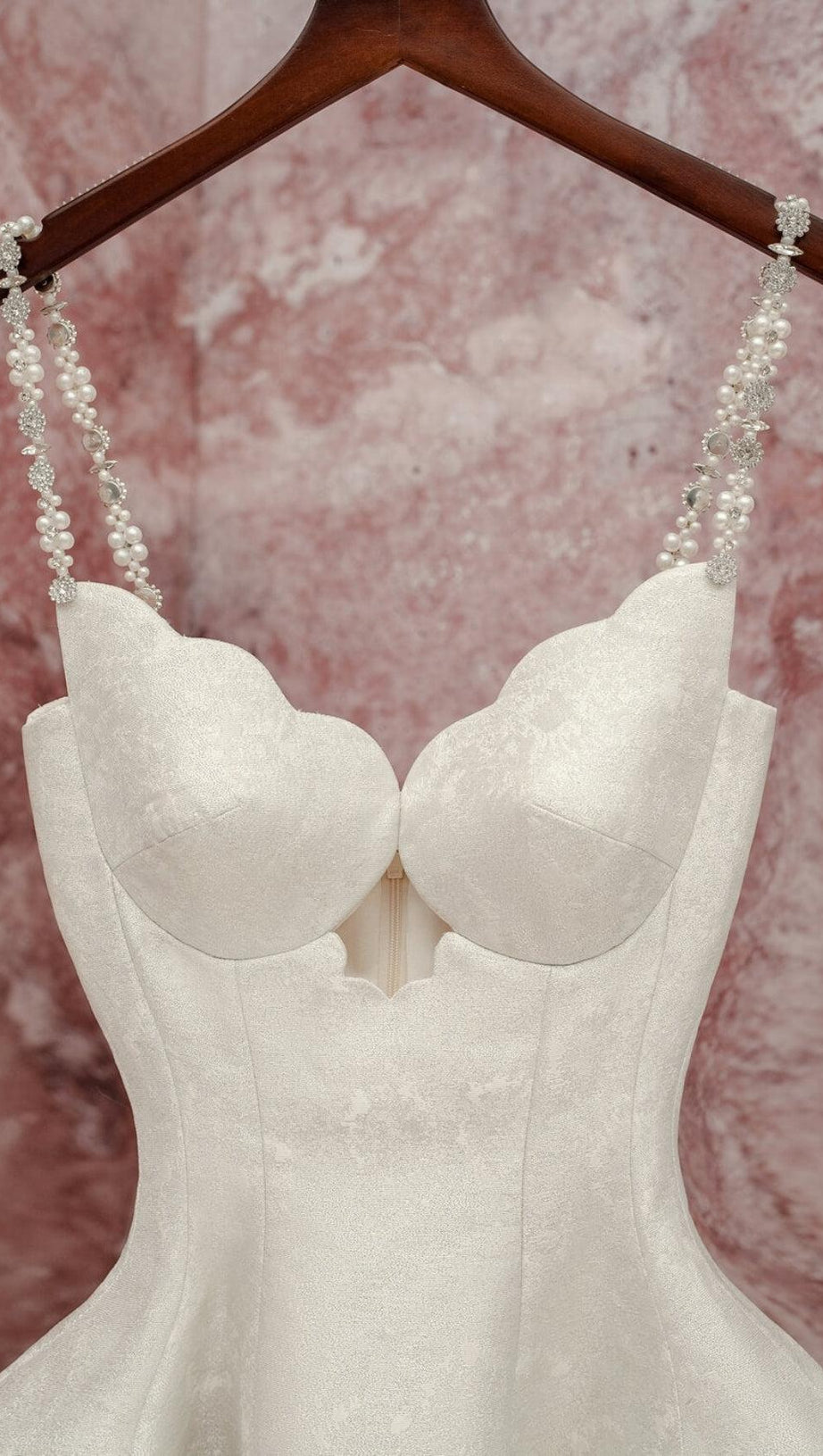 FLARE CHEST CUP JACQUARD MINI DRESS