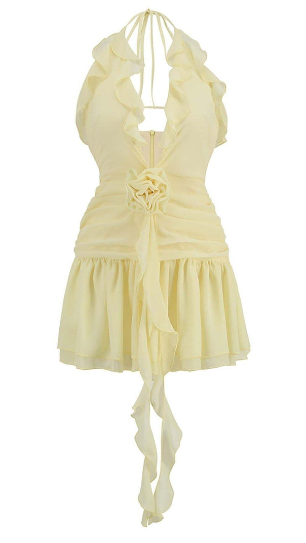 AIIZIE 3D FLOWER MESH IRREGULAR MINI DRESS - product image