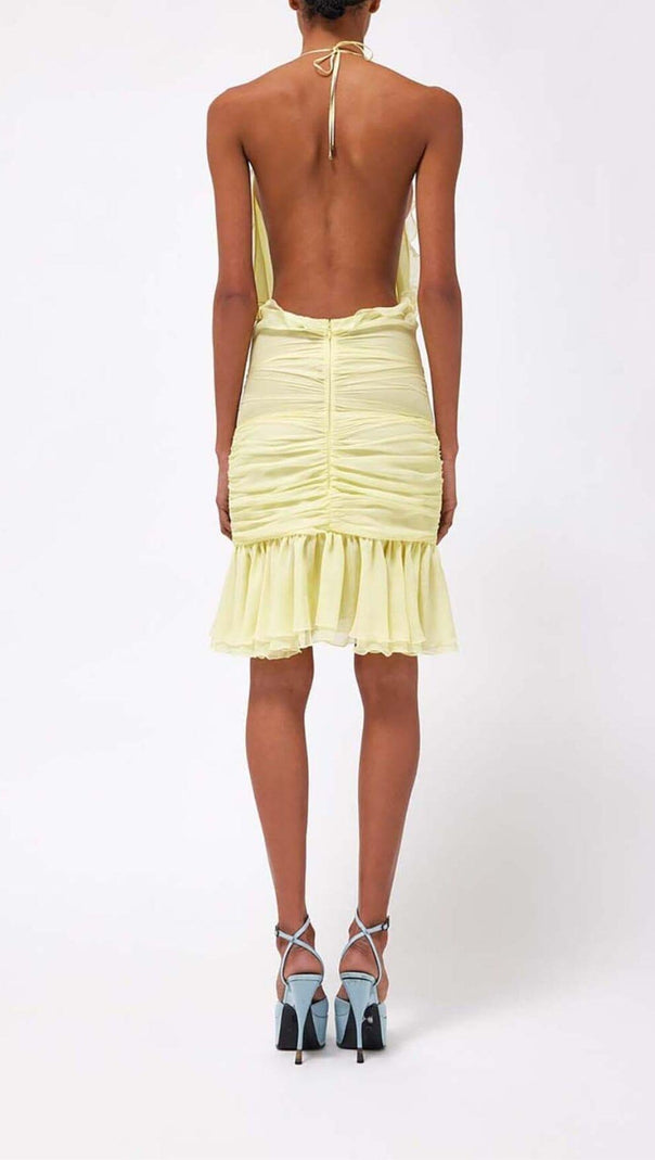 AIIZIE 3D FLOWER MESH IRREGULAR MINI DRESS - product image