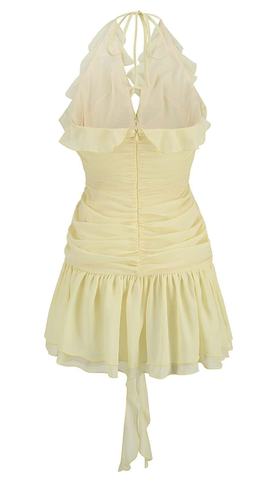 3D FLOWER MESH IRREGULAR MINI DRESS