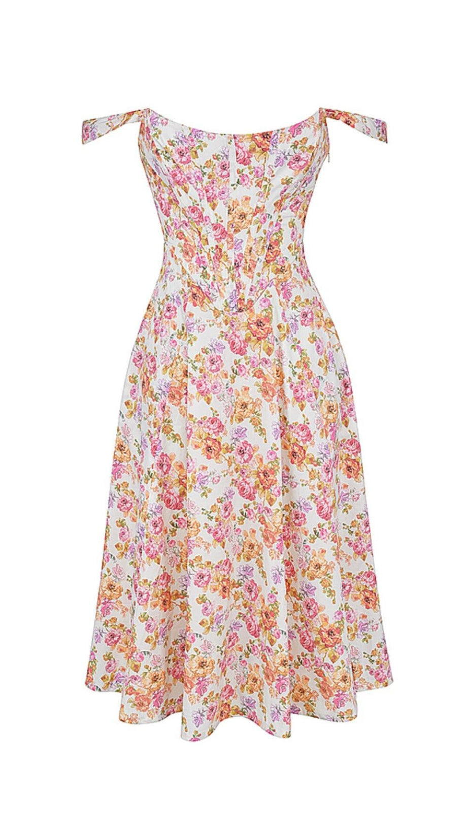 IVORY FLORAL MIDI SUNDRESS
