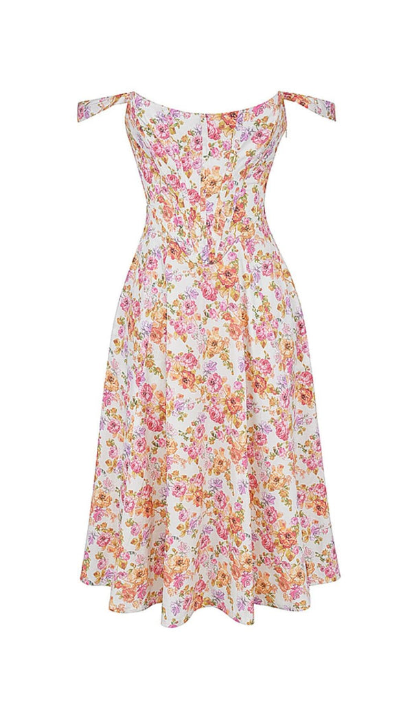 IVORY FLORAL MIDI SUNDRESS