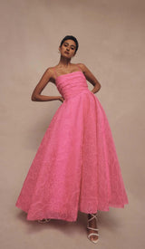 ASYMMETRICALLY GATHERED MAXI DRESS IN ORGANZA