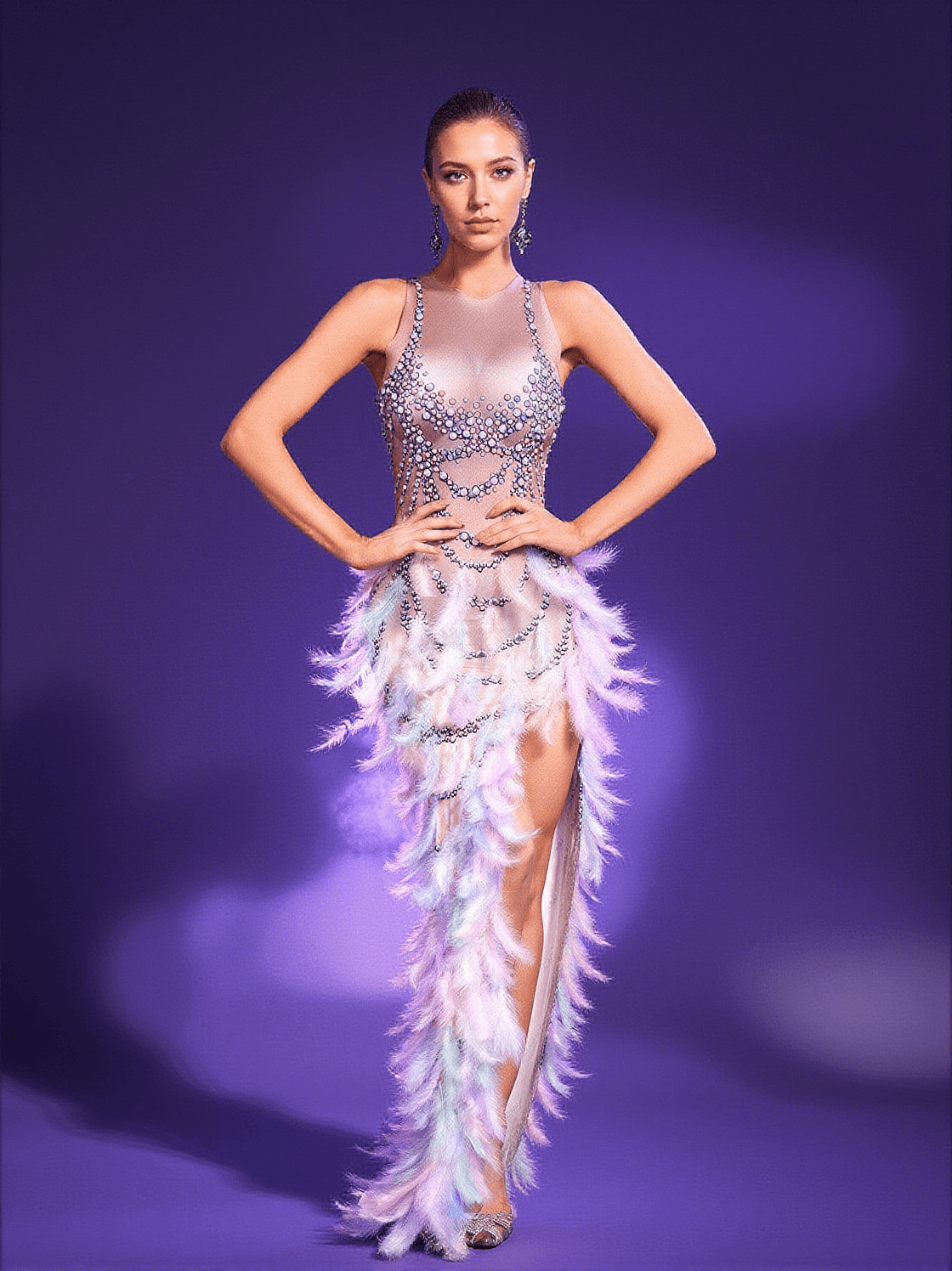 ABITO ASIMMETRICO ININA PEARL FEATURES